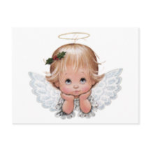 Cute Kerstmis Baby Angel Head in Hands