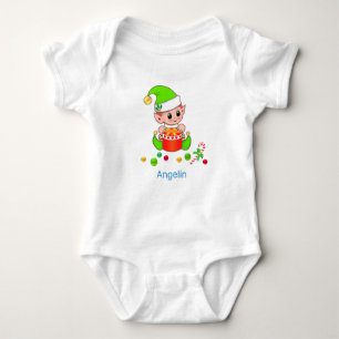Cute Kerstmis Baby Elf en Confetti Romper