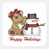 Cute Kerstmis beer snowman: bericht sticker toevoe (Voorkant)