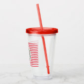 Cute Kerstmis Berry Wreated Custom Monogram Acryl Drinkbeker (Links)