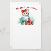 Cute Kerstmis Briefpapier (Voorkant / Achterkant)