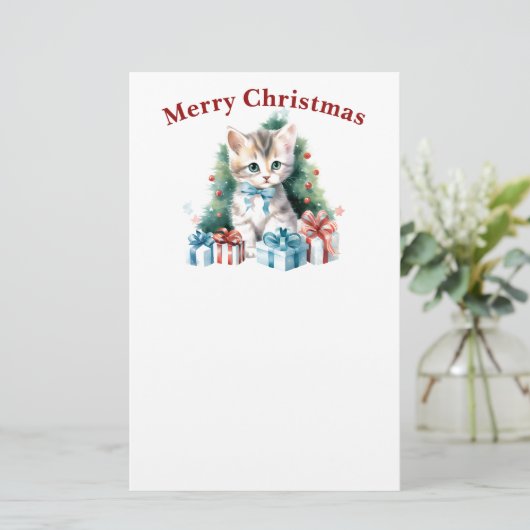 Cute Kerstmis Briefpapier (Staand voorkant)
