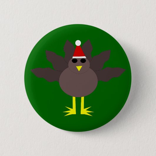 Cute Kerstmis Button Turkije (Voorkant)