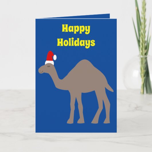 Cute Kerstmis Camel Custom Kaart (Voorkant)