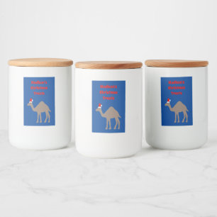 Cute Kerstmis Camel Custom Voedselcontainer Etiket