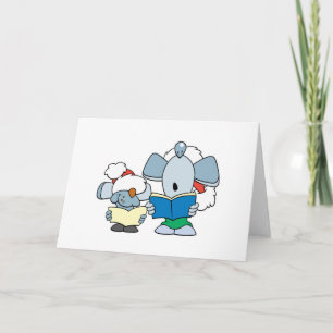Cute Kerstmis Carolings Mice Feestdagen Kaart