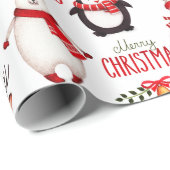 Cute Kerstmis Cartoon Pattern Cadeaupapier (Rol Hoek)