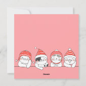 Cute Kerstmis Cat Holiday Kaart (Achterkant)
