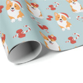 Cute Kerstmis Corgi-oppakpapier Cadeaupapier (Rol Hoek)