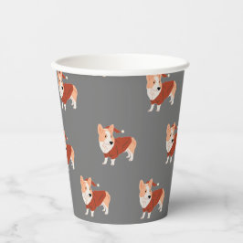 Cute Kerstmis Corgi Pattern Papieren Bekers