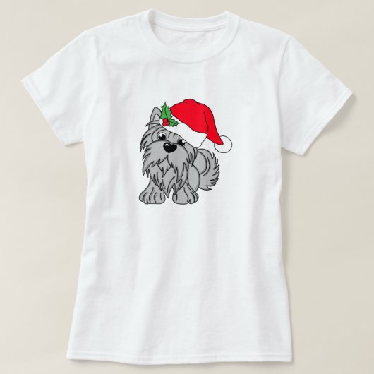 Cute Kerstmis Doggie Women's Basic T-Shirt (Design voorkant)