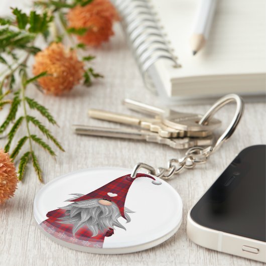 Cute Kerstmis Elf Gnome Sleutelhanger (Voorkant Rechts)