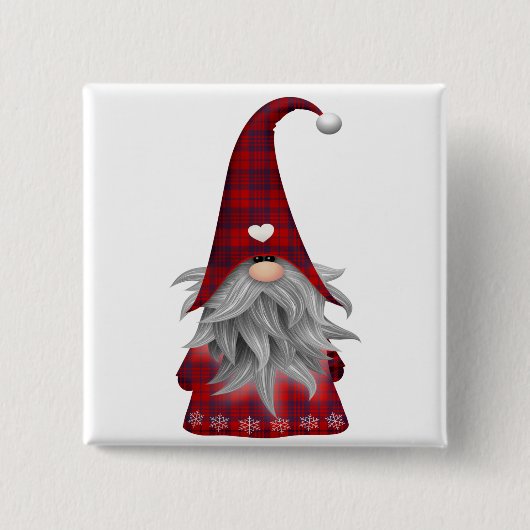 Cute Kerstmis Elf Gnome Vierkante Button 5,1 Cm (Voorkant)