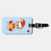 Cute Kerstmis Elf & Heart Bagagelabel (Voorkant horizontaal)