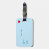 Cute Kerstmis Elf & Heart Bagagelabel (Achterkant verticaal)