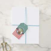 Cute Kerstmis Elf met Candy Cane Merry Kerstmis Cadeaulabel (Met Touw)