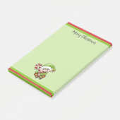 Cute Kerstmis Elf met Candy Cane Merry Kerstmis Post-it® Notes (Schuin)