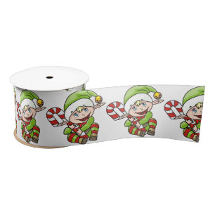 Cute Kerstmis Elf met snoepriet Lint