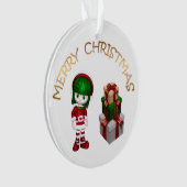 Cute Kerstmis Elf Ornament (voorkant)