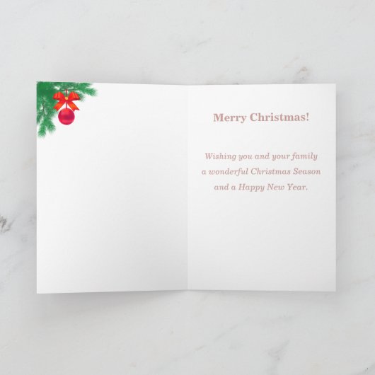 Cute Kerstmis Elf, Pine Wreath & Stars Kaart (Binnen)