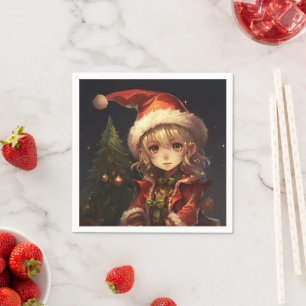 Cute Kerstmis Elf Servet