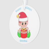 Cute Kerstmis Elf voor oma Ornament (voorkant)