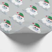 Cute Kerstmis Elf Yeti Cadeaupapier (Hoek)