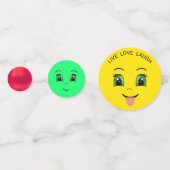 Cute Kerstmis Emoji Happy Faces Party Confetti (Achterkanten)