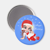 Cute Kerstmis, engel en sterren Magnet Magneet (Voorkant / Achterkant)