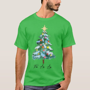 Cute Kerstmis Fa La La Tree Happy Holiday Pajamas T-shirt