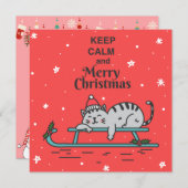 Cute Kerstmis Feestdagenkaart (Voorkant / Achterkant)