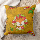 Cute Kerstmis Fox Kussen (Deken)