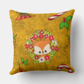 Cute Kerstmis Fox Kussen (Achterkant)