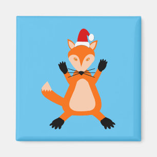 Cute Kerstmis Fox Magneet