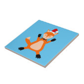 Cute Kerstmis Fox Tegeltje (Zijkant)