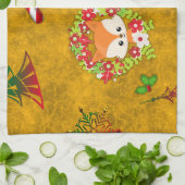 Cute Kerstmis Fox Theedoek (Gevouwen)