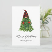 Cute Kerstmis Gnome Non-Photo Holiday Kaart (Staand voorkant)