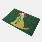 Cute Kerstmis Golden Retriever Holiday Custom Deurmat (Schuin)