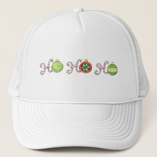 Cute Kerstmis Ho Ho Ho, Candy Canes Ornaments Trucker Pet (Voorkant)