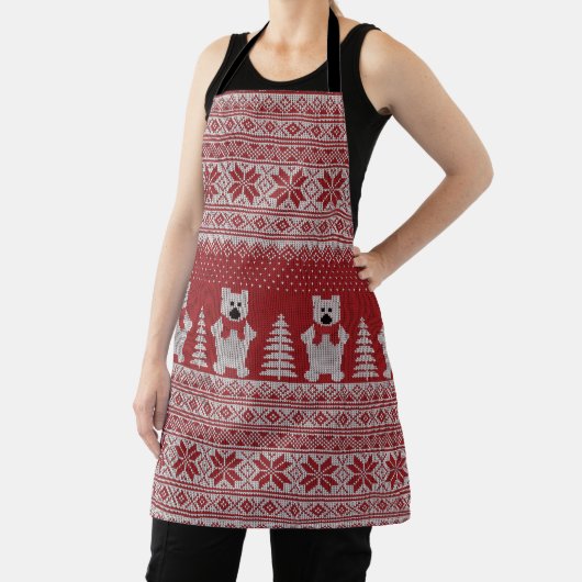 Cute Kerstmis ijsbeer schort (Insitu)