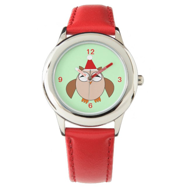 Cute Kerstmis Kinder Kijk uit met cijfers Horloge (Voorkant)