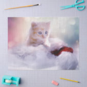 Cute Kerstmis Kitten Foto Tissuepapier (Craft)