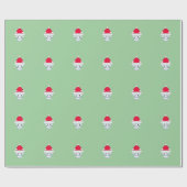 Cute Kerstmis Kitten Pattern Cadeaupapier (Vlak)