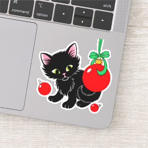 Cute Kerstmis Kitten Sticker