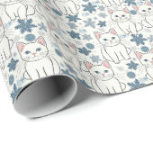 Cute Kerstmis Kittens Cadeaupapier (Rol Hoek)