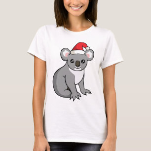 Cute Kerstmis Koala in Santa Hat Drawing Shirt