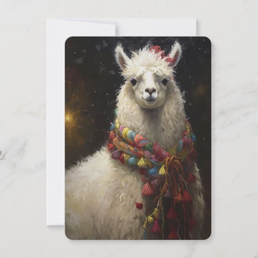 Cute Kerstmis Llama Feestdagenkaart (Voorkant)