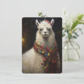 Cute Kerstmis Llama Feestdagenkaart (Staand voorkant)