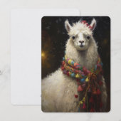 Cute Kerstmis Llama Feestdagenkaart (Voorkant / Achterkant)