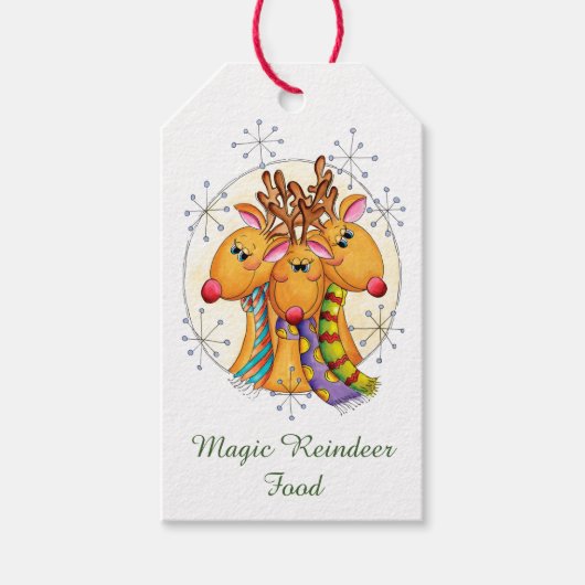 Cute Kerstmis Magic Reindeer Food Cadeaulabel (Voorkant)